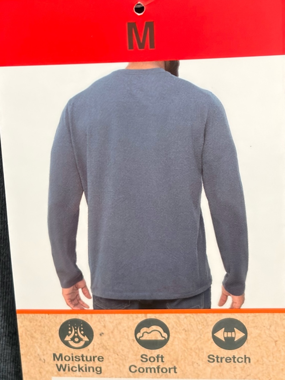 Rugged Elements Sueded Long Sleeve Crew in Blue - Men's Long Sleeve Tee M - Picture 7 of 8